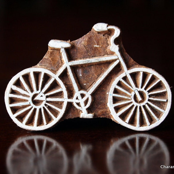 Pottery Stamps, Indian Wood Stamp, Textile Stamp, Wood Blocks, Tjaps, Printing Stamp- Bicycle