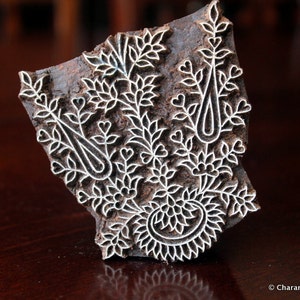 Wood Block Stamp, Tjaps, Indian Wood Stamp, Pottery Stamp, Textile Stamp, Hand Carved, Printing Stamps- Large Floral Stamp