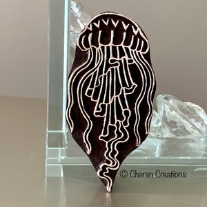 Pottery stamp, Printing Stamp, Hand Carved stamp, Indian Wood stamp, Blockprint stamp- Jellyfish