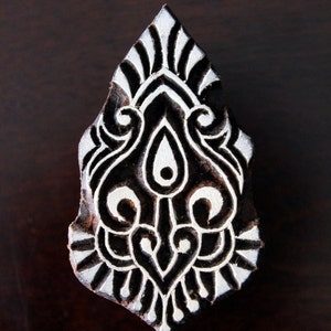 Keramik Stempel, indischer Holzstempel, Textilstempel, Holzblöcke, Tjaps, Druckstempel - Barock / Damast-Motiv