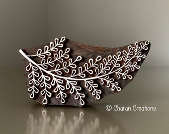 Textile Stamp, Pottery Stamp, Indian Wood Stamp, Tjaps, Blockprint Stamp, Printing Stamp Blocks- Stem with Leaves