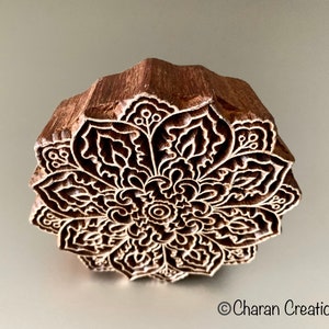 Pottery Stamp, Fabric Stamp, Indian Wood Stamp, Tjaps, Blockprint Stamp Mandala/Medallion image 5