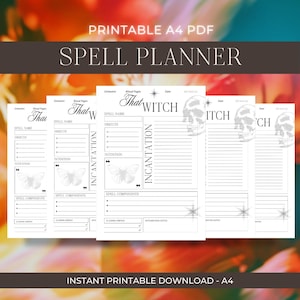 Spell Planner: Witchcraft Ritual Log - Printable PDF