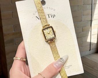 Luxus Vintage Damen Armband Uhr Kleine römische Ziffern Zifferblatt wasserdicht Quarz Armbanduhr elegante Retro Mode Geschenk für sie täglich tragen