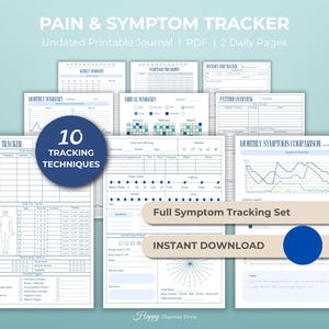 Chronic pain tracker and symptom tracker for pain management, medical pain diary, pain relief journal for fibromyalgia tracker users