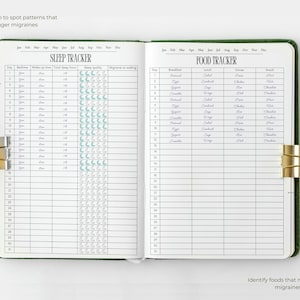 Registro de migraña (PDF imprimible): registro de dolor de cabeza, diario de síntomas, diario de migraña, seguimiento de salud, seguimiento de desencadenantes del aura imagen 5