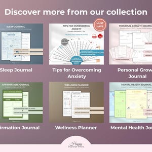 Printable Mood Tracker Digital Wellness Journal Mental Health Feelings Emotion Tracking Sleep Anxiety Management Stress Daily image 14