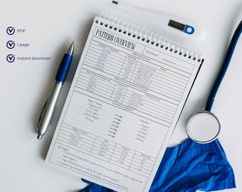 Panoramica del modello / Pagina di monitoraggio dei sintomi digitali stampabile PDF di monitoraggio giornaliero della salute