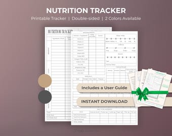 Nutrition Tracker Daily Food Journal for a Balanced Diet – Track Protein, Calories, Carbs, and Macros with a Meal Log