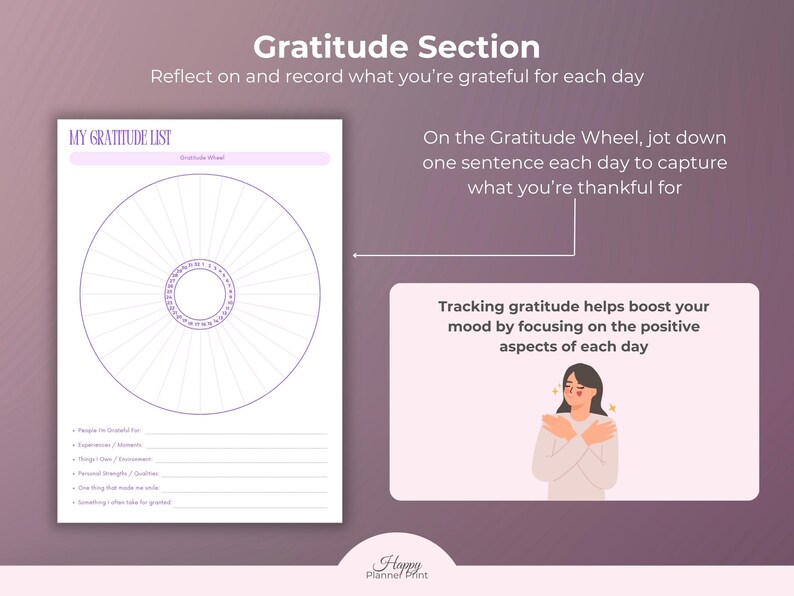Printable Mood Tracker Digital Wellness Journal Mental Health Feelings Emotion Tracking Sleep Anxiety Management Stress Daily image 10