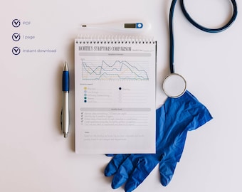 Tabella comparativa mensile dei sintomi, registro dei sintomi di malattie croniche e ADHD, diario dei sintomi medici, strumento di monitoraggio della salute, confronto dei progressi mensili