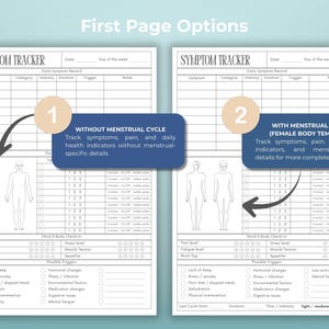 Comprehensive wellness printable journal pages for adults with daily symptom tracking mood medication sleep nutrition and lifestyle monitoring PDF download for personal tracking