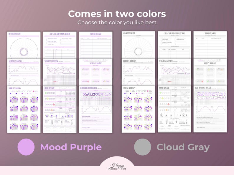 Printable Mood Tracker Digital Wellness Journal Mental Health Feelings Emotion Tracking Sleep Anxiety Management Stress Daily image 13