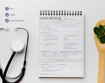 Registro delle visite mediche / Registro degli appuntamenti medici / Cartella clinica stampabile / Inserto per la pianificazione del paziente