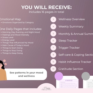 Mental Health Journal Printable Wellness Tracker Daily Emotion Monitoring Anxiety Management Tool Stress Level Assessment Sleep Quality Tracker Self Care Planning System Digital Download Template Personal Growth Resource Mood Pattern