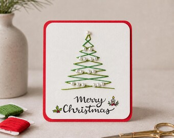 Christmas Tree Pearl Card Template