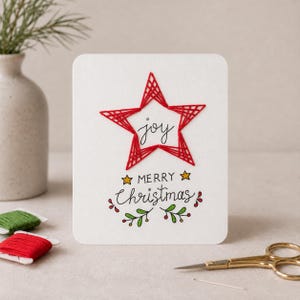 Christmas Star Thread Card Template