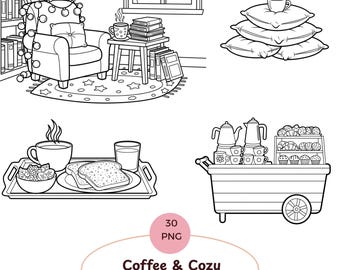 Coffee & Cozy Moments Coloring Book | Relaxing Hygge-Inspired Coloring Pages for Adults | Cozy Cafes, Mugs  Fall Vibes Printable PDF