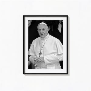 Pope Francis Print, Pope Francis Black and White Wall Art, Catholic Religious Wall Art, Photography Prints, Museum Quality Photo Art Print