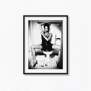 Naomi Campbell Rasier-Kunstdruck, Naomi Campbell Schwarz-Weiß-Wandbild, Vintage-Druck, Fotodrucke, Fotokunstdruck in Museumsqualität
