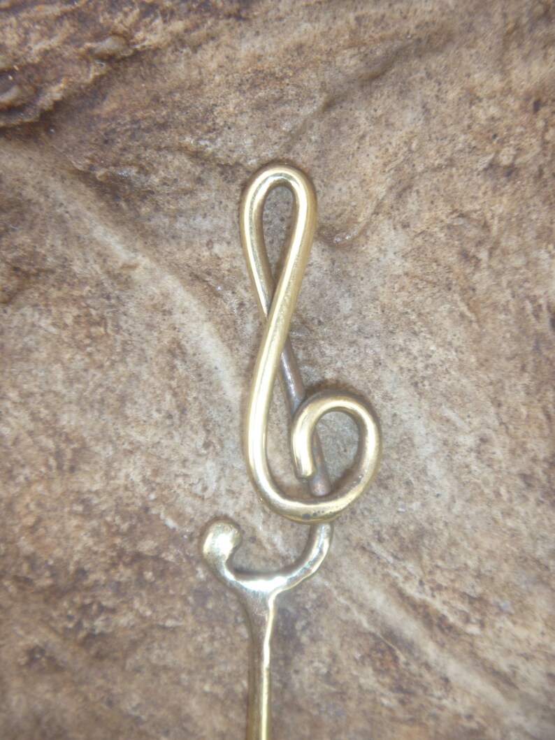Treble Clef Bronze hair stick hair toy