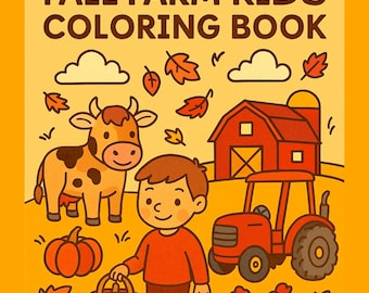 Fall Farm Kids Coloring Book | Country Coloring Pages | Autumn Coloring Pages | Farm Animals, Hayrides, Apple Picking | Digital Download PDF