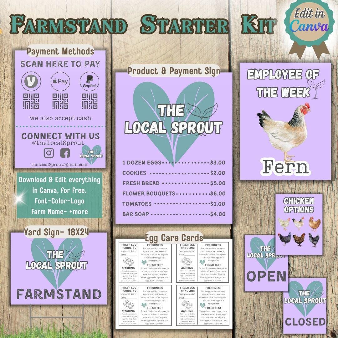 Farm Stand Sign Bundle | Produce Price Tags, QR Code Payment Signs ...