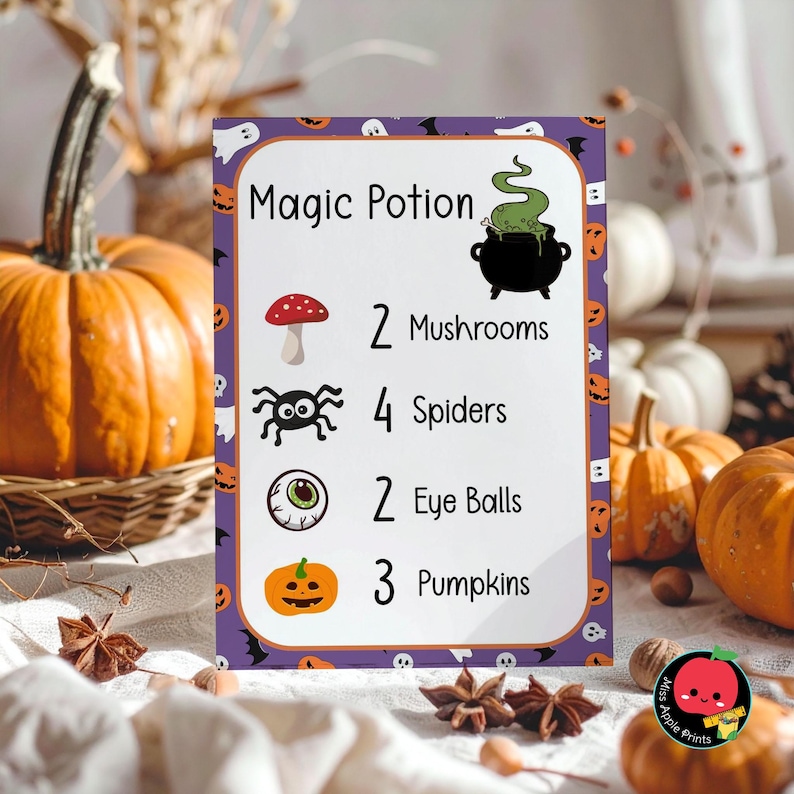 Magic Potion Sensory Bin Cards for Toddlers, Halloween Activity, Autumn ...