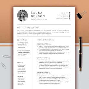 Minimalistisch CV-sjabloon Word | Modern professioneel cv (digitale download)