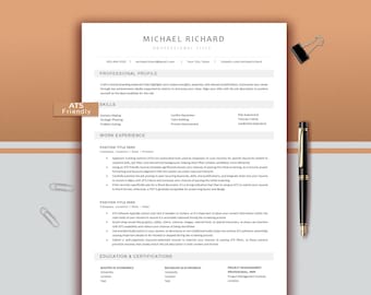 ATS Resume Template, Word & Pages, Professional Executive Design