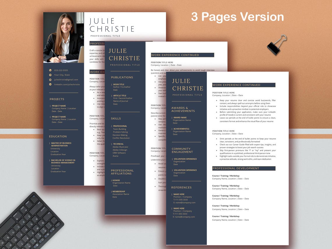 Modern Resume Template | Executive CV Design (digital Download) - Etsy