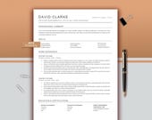 ATS Friendly Resume Template | Modern, Minimalist CV (Instant Download)