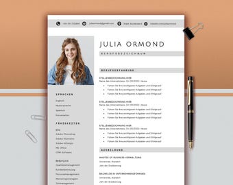 Bewerbungsvorlage Deutsch | Lebenslauf Vorlage Word & Pages | Cv Vorlage Anschreiben, Anlagen, Deckblatt, Motivationsschreiben