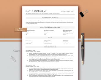 ATS Resume Template | Modern CV, Cover Letter (Instant Download)