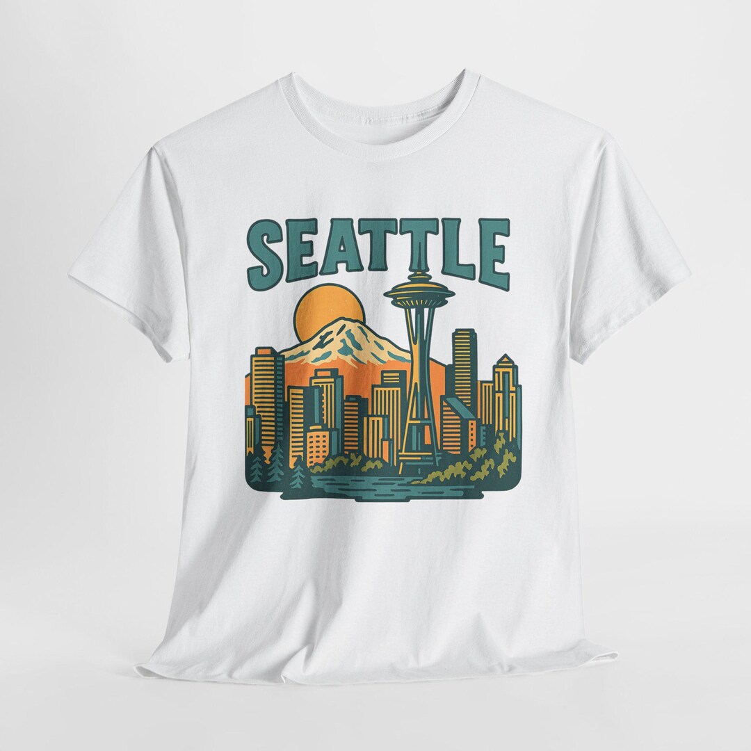 Seattle Vintage Unisex Heavy Cotton Tee, Retro Seattle Shirt, Travel ...