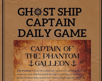 Pirate Solo RPG | Captain of the Phantom Galleon | Ghost Ship Journaling Game | Dark Fantasy TTRPG PDF | Print & Play Storytelling Game