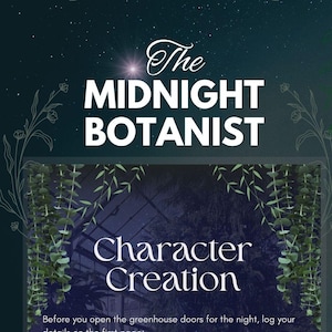 Juego de rol gótico en solitario / El botánico de medianoche / Juego de diario estilo cottagecore oscuro / PDF para imprimir y jugar / Ideas para escritura creativa imagen 1