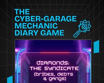 Cyberpunk Solo RPG | Cyber-Garage Mechanic | Sci-Fi Journaling Game | Print & Play PDF | Dystopian Tabletop Game