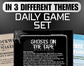 Solo RPG Bundle | 3 Journaling Games Set | Print and Play TTRPG PDF | Horror & Cozy Storytelling Prompts | Creative Writing Gift