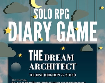 Sci-Fi Solo RPG | The Dream Architect | Surreal Journaling Game | Print & Play TTRPG PDF | Psychological Storytelling Prompts