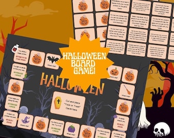 Printable Halloween Board Game: Spooky Party Activity (Editable)