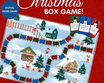 Printable Christmas Board Game, Holiday Train Adventure for Kids, Winter Party Activity, Family Game Night, Xmas Digital Download