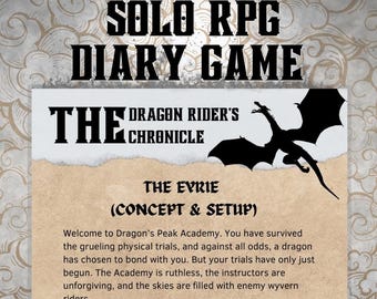 Dragon Rider Solo RPG | High Fantasy Journaling Game | Romantasy TTRPG PDF | Print & Play Storytelling Prompts | BookTok Writer Gift