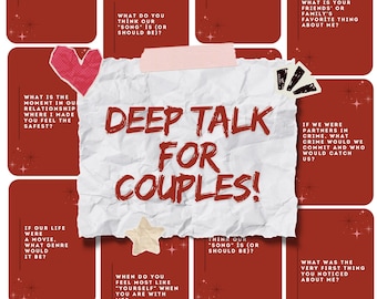 Deep Talk Cards for Couples, Printable Valentine's Game, Relationship Building Questions, Anniversary Gift for Boyfriend, Digital Download