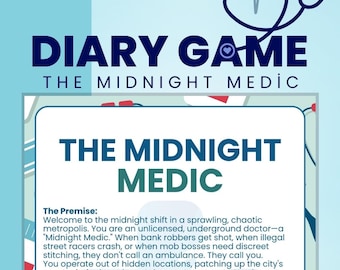Modern City Solo RPG | The Midnight Medic | Crime & Paramedic Journaling Game | Print and Play TTRPG PDF | Urban Storytelling Prompts