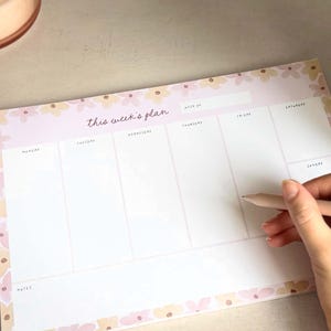 A4 Weekly Planner Pad, Desk Planning, Week Notepad, To Do List Pad, Magnetic