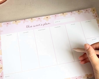 A4 Weekly Planner Pad, Desk Planning, Week Notepad, To Do List Pad, Magnetic