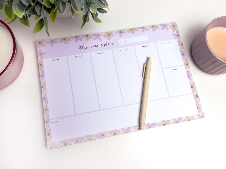 A4 Weekly Planner Pad, Desk Planning, Week Notepad, to Do List Pad ...