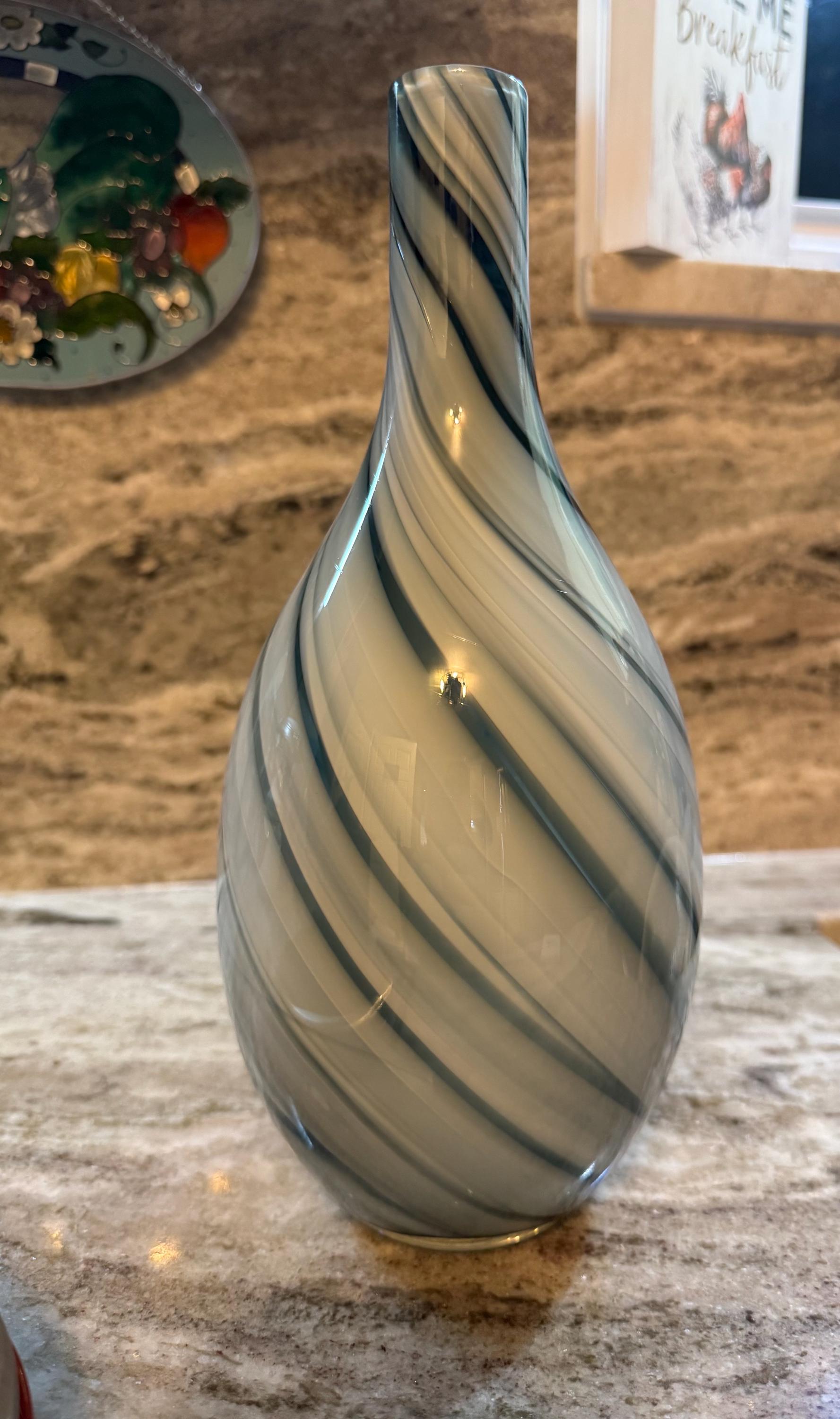 Zgallerie ヴィンテージ 14インチ 花瓶 新品同様 グレー マーブル