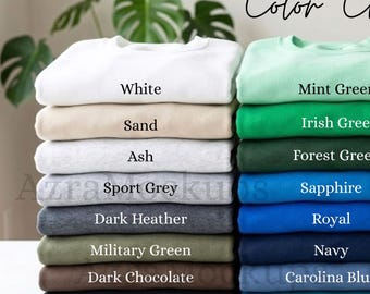 Gildan 18000 Color Chart Gildan 18000 Sweatshirt Color Guide Sweatshirt Color Chart Gildan 18000 Colors POD Mockup Color Reference